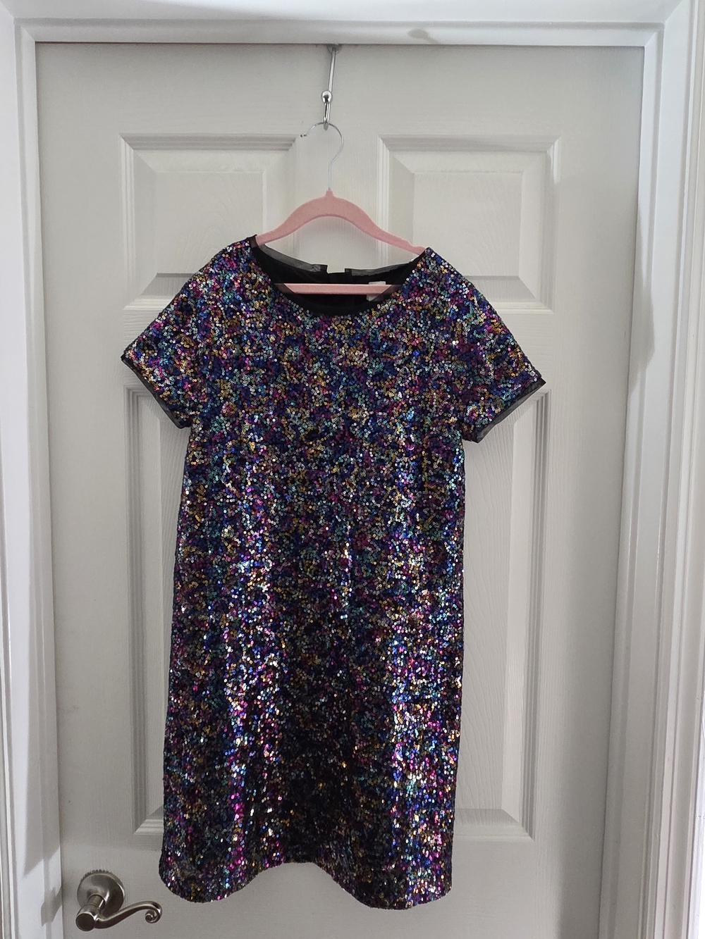 GAP Girls Multicolor Sequin Short-Sleeve Shift Dress